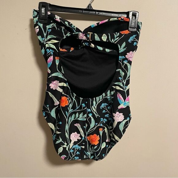 Kate Spade Marina Black Hummingbird One- Piece Swimsuit- Size Small - Picture 6 of 9